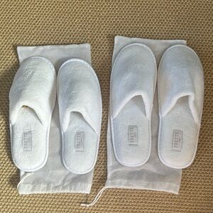 Frette Teri cloth plush slippers - 2 pair- his and hers